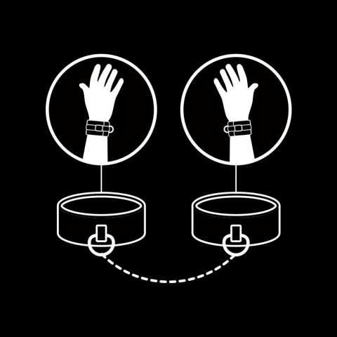 Catuse Fetish Submissive Vegan Leather Handcuffs With Noprene Lining [2]