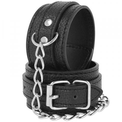 Jucarii Sexuale - Catuse Maini Darkness Black textured leather handcuffs