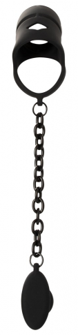 Cusca Penis Black Velvets Cock cage with butt plug [4]