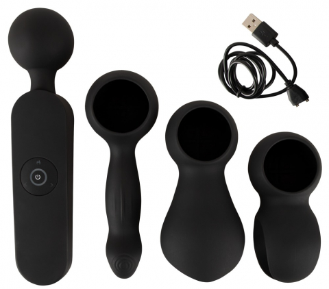 Set Vibrator Couples Choice Wand Vibrator with 3 Attachments [9]