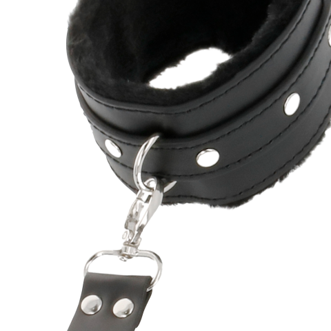 Catuse Maini Glezne Piele Darkness Lather handcuffs for foot and hands black [7]