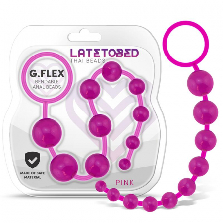 Dildo Anal Latetobed G Flex Bendable Thai Anal Beads Pink [1]