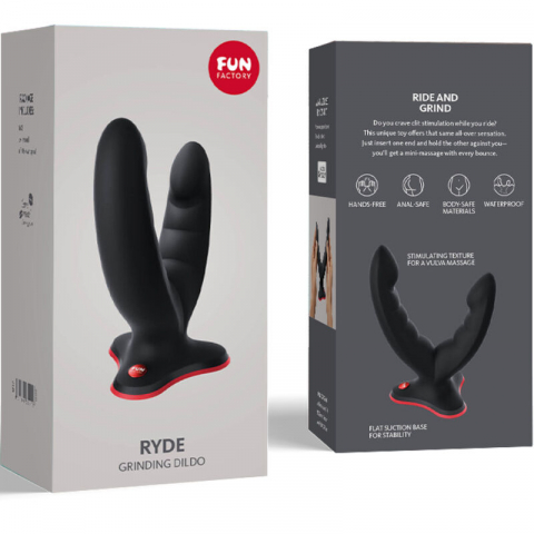 Dildo Dublu Fun Factory Ryde Double Dildo & Massager Black [4]