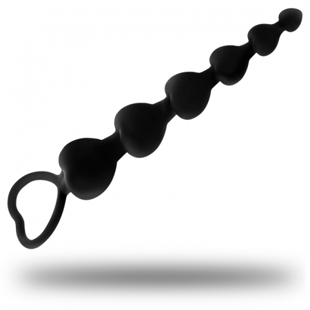 Jucarii sex anal - Buttplug Dildo Anal OhMama Silicone Anal Heart Beads 18 cm
