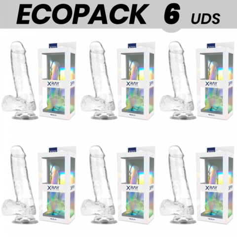 Jucarii Sexuale - Dildo X-Ray Clear Ecopack 6 Units 18.5 cm