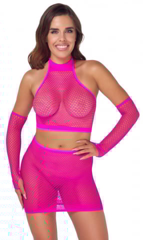 Lenjerie Intima Sexy - Set Plasa Roz Fantasy For Her Set