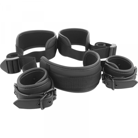 Set Imobilizare Fetish Submissive Bondage Open legs position with noprene lining handcuffs [7]