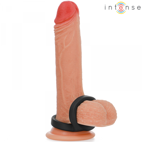 Accesorii si Bijuterii Erotice - Inel Penis Intense Bobby double silicone penis ring black
