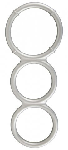 Inel Penis Testicule Barbati You2Toys Metallic Silicone Triple Cock and Ball Ring [1]