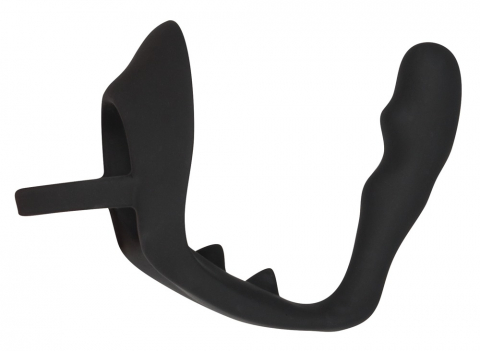 Inel Penis Testicule Barbati Black Velvets Ring & Plug [4]