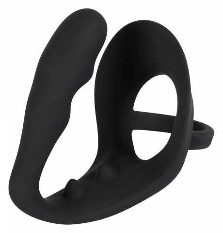 Inel Penis Testicule Barbati Black Velvets Ring & Plug [1]
