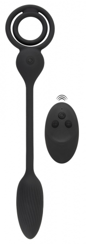 Inel Vibrator Penis Testicule Barbati Rebel Cock and Ball Ring with RC Butt Plug [1]
