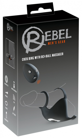Inel Vibrator Penis Testicule Barbati Rebel Cock Ring with RC Ball Massager [14]