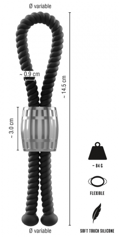 Inel Vibrator Penis Testicule Barbati Rebel Heavy Rope Cock Strap [7]