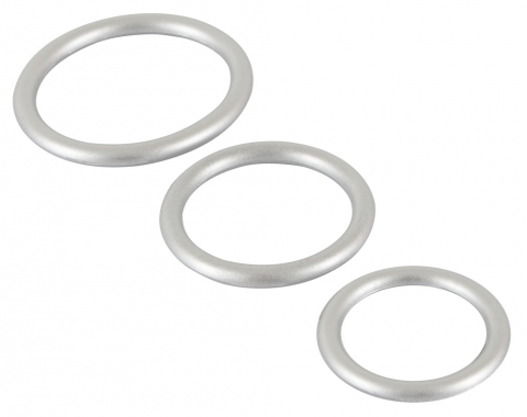 Inel Vibrator Penis Testicule Barbati You2Toys Metallic Silicone Cock Ring Set [2]