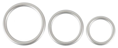 Inel Vibrator Penis Testicule Barbati You2Toys Metallic Silicone Cock Ring Set [1]