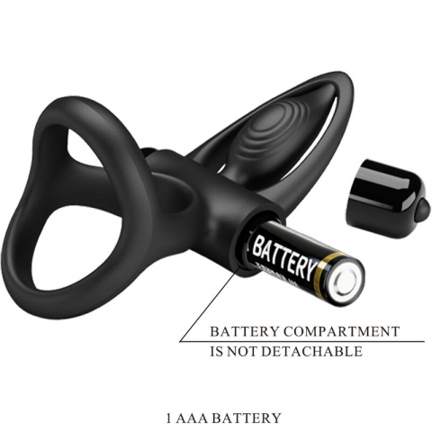 Inel Vibrator Pretty Love Vibrating Ring 10 Vibrations Black Silicone [8]