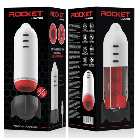 Masturbator Vibratie Jamyjob Rocket masturbator soft compression tech and vibration [7]