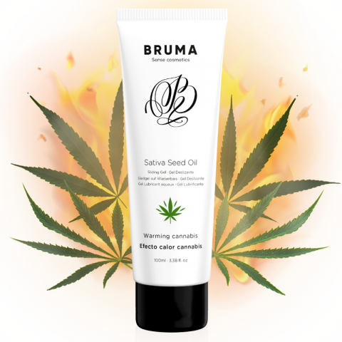 Lubrifianti - Lubrifiant Bruma Sativa seed oil sliding gel warming cannabis flavor 100 ml