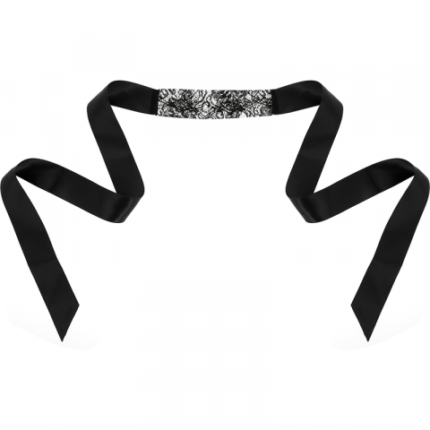 Masca Coquette Chic Desire Black Lace Mask With Ribbon [2]