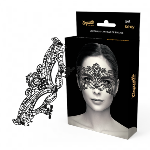 Bondage BDSM - Masca Coquette Chic Desire Wide Black Lace Mask