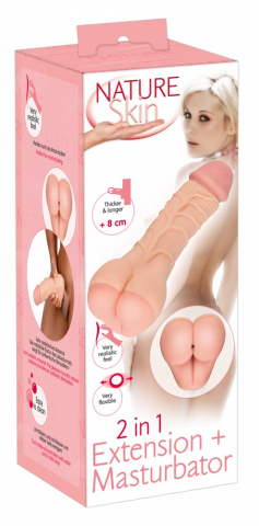Masturbator Extensie Penis Nature Skin 2 in 1 Extension + Masturbator [6]