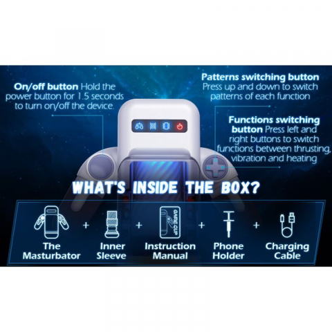 Masturbator Game Cup Thrusting Vibration Masturbator With Heating Function and Mobile Support Negru [7]