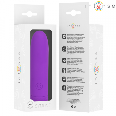 Mini Vibrator Intense Symone usb rechargeable vibrating bullet 8 vibrations 10 x 2.2 cm [3]