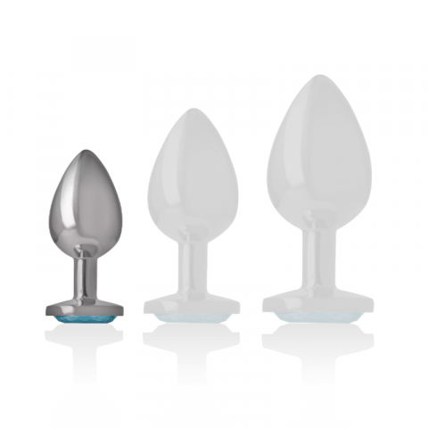 Plug Anal Intense Aluminum metal anal plug with blue crystal size S [1]