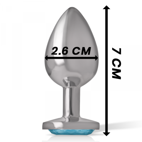 Plug Anal Intense Aluminum metal anal plug with blue crystal size S [2]