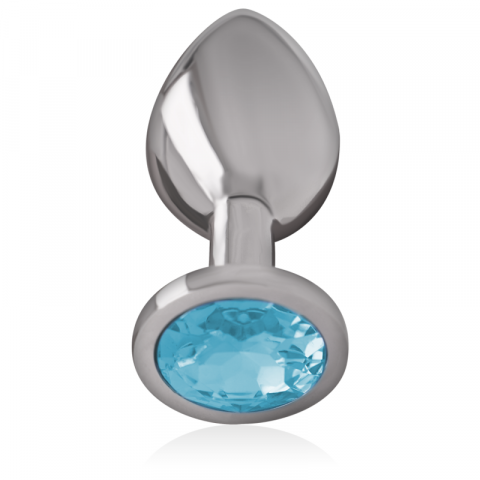 Jucarii sex anal - Plug Anal Intense Aluminum metal anal plug with blue crystal size S