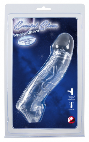 Prelungitor Penis - Prelungitor Penis Crystal Penis Sleeve with extension and ball ring