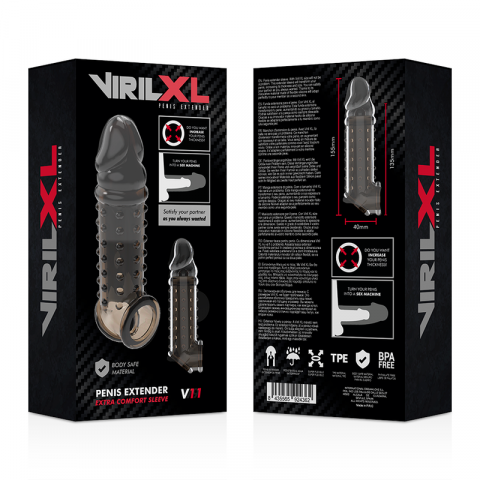Prelungitor Penis Virilxl Liquid Silicone V11 Negru Penis Extension [9]