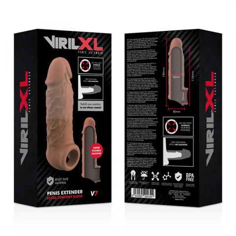 Prelungitor Penis Virilxl Liquid Silicone V7 Brown Penis Extension [7]