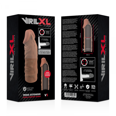 Prelungitor Penis Virilxl Liquid Silicone V5 Brown Penis Extension [7]