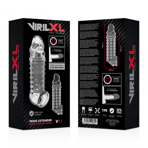 Prelungitor Penis Virilxl Liquid Silicone V11 Transparent Penis Extension [7]