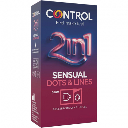 Prezervative Control Dots & Lines + lubrifiant 6+6 buc [0]