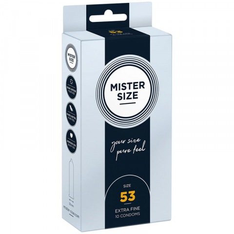 Accesorii si Bijuterii Erotice - Prezervative MISTER SIZE - CONDOM SIZE M 53 MM 10 buc