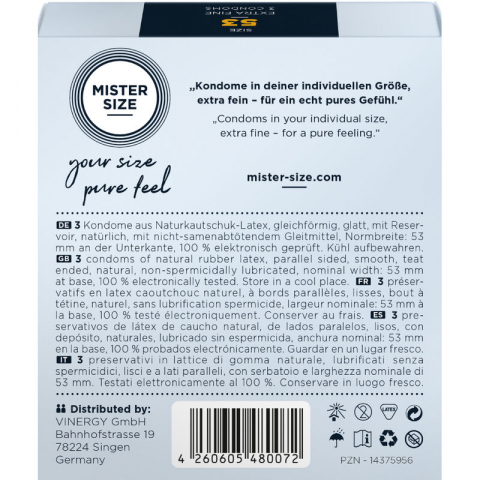 Prezervative MISTER SIZE - CONDOM SIZE M 53 MM 3 buc [2]