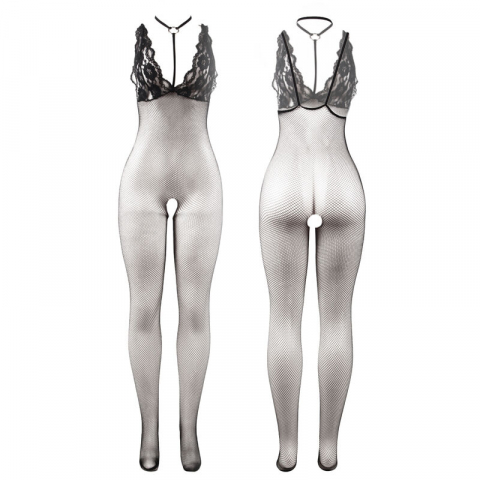 Rochie Plasa Transparenta Femei Subblime Black transparent fishnet crotchless bodystocking [8]