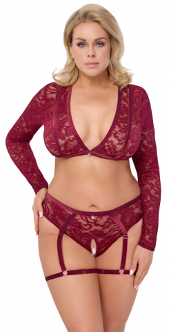 Lenjerie Intima Sexy - Set Dantela Rosu Femei Cottelli ACCESSOIRES Set
