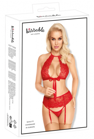 Set Dantela Rosu Femei Kissable Set [8]