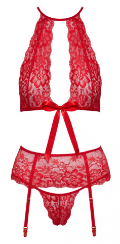 Set Dantela Rosu Femei Kissable Set [2]