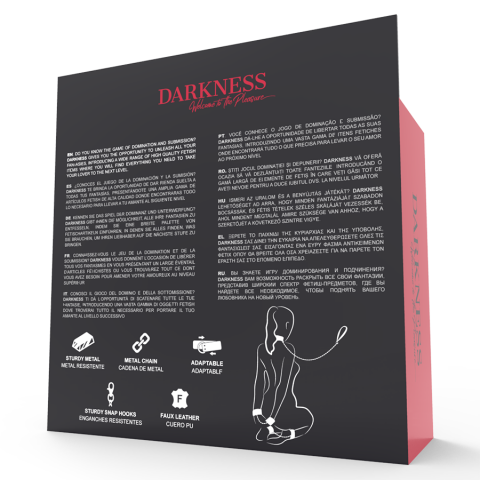 Set Darkness Black Leather Handcuffs And Collar [7]