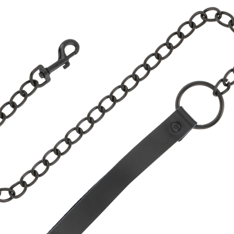 Set Darkness Black Leather Handcuffs And Collar [9]