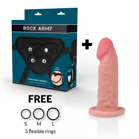 Set Ham Dildo Rockarmy  Harness  dual density tiger realistic dildo 14 cm [12]