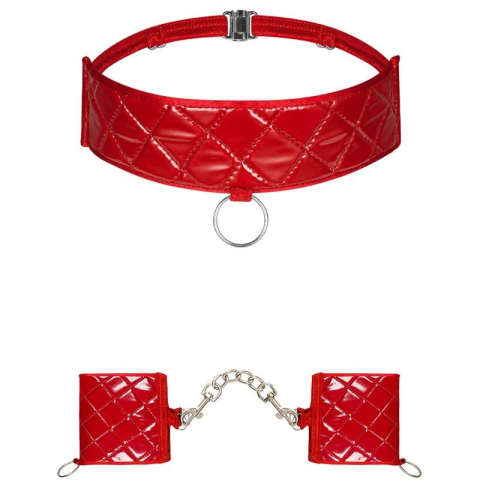 Jucarii Sexuale - Set Obsessive Hunteria Handcuffs And Choker