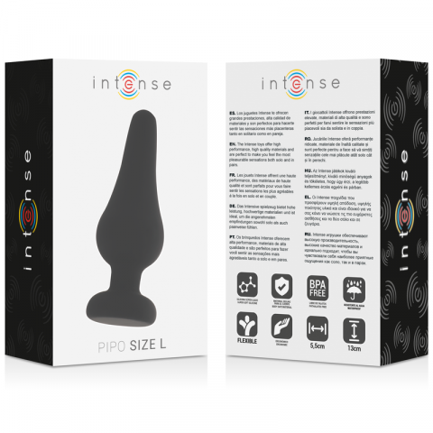Stimulator Anal Intense Anal plug pipo l black silicone 13 cm [2]