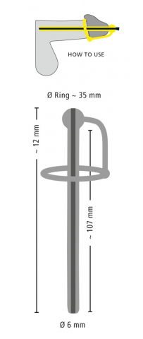 Stimulator Dilatator Uretra Penis Plug Piss Play With Glans Ring - Hollow Ø 35mm [5]