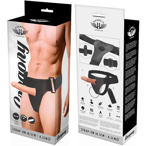 Strapon Harness Attraction Rnes Hollow Gregory Vibrator 16.5 x 4.3cm [6]